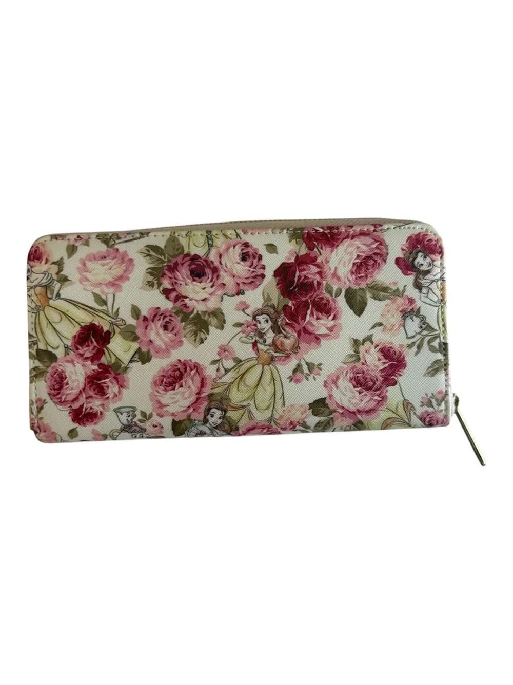 Loungefly Floral Disney Zip-Around Wallet in Pink and Cream